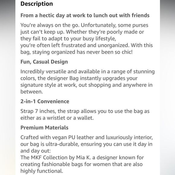 MKF Collection Red Wristlet/ Wallet with detachable Strap - Picture 7 of 8